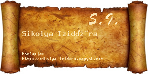 Sikolya Izidóra névjegykártya